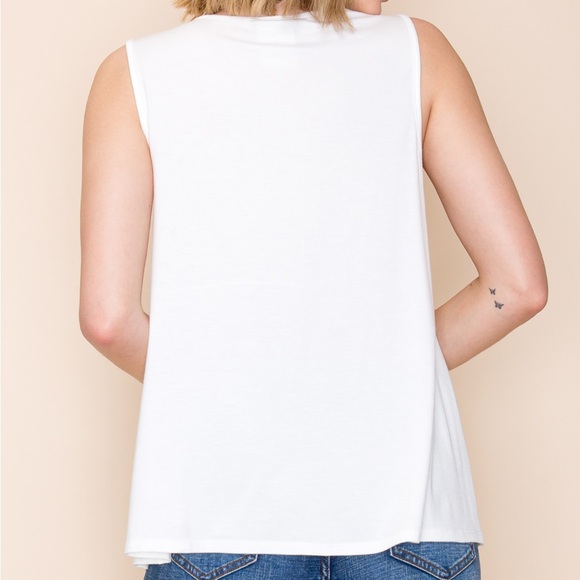 Mesh Rhinestone Tank- White - Picture 2 of 2